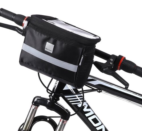 Wozinsky Bike Bag Handlebar with Mobile Smartphone / Phone Holder - Handlebar Bag for Regular, Racing Bikes, Electric Bikes - Waterproof - Removable