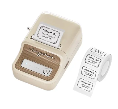Niimbot  Niimbot - B21 Creamy White - Label Printer - Label Maker - Wireless - Lightweight - Design - Direct Thermal - 203dpi - 1200mAh - Print Width 25-50mm