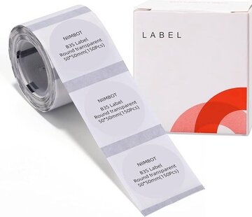 Niimbot  Niimbot - Labels/Etiketten B3S/B21/B1 - 50x50mm - 150 vellen - Transparant - Rond