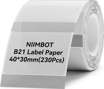 Niimbot  Niimbot - Labels/Etiketten B21/B1 - 40x30mm - 230 vellen - Transparant