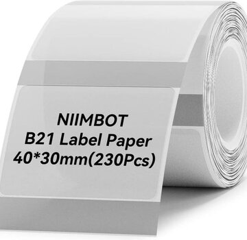 Niimbot  Niimbot - Labels/Etiketten B21/B1 - 40x30mm - 230 vellen - Transparant