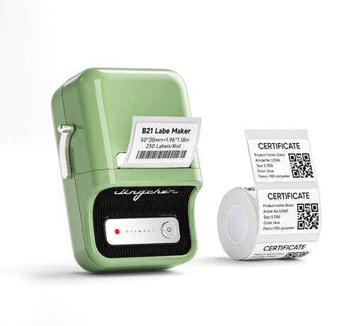 Niimbot  Niimbot - B21 Green - Label Printer - Label Maker - Wireless - Lightweight - Design - Direct Thermal - 203dpi - 1200mAh - Print Width 25-50mm