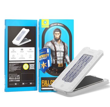 Blueo BLUEO Gorilla Glasfolie - Privacy Screenprotector Geschikt voor iPhone 16 Pro Max - Met Installatie Kit