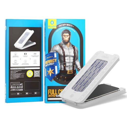 Blueo BLUEO Gorilla Glass Film - Privacy Screen Protector Suitable for iPhone 16 with Installation Kit