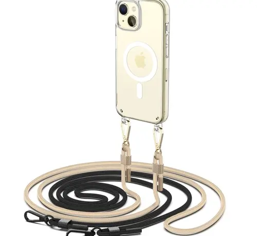 Tech-Protect Tech-Protect Detachable Cord MagSafe Case Suitable for Apple iPhone 15 - Black & Beige