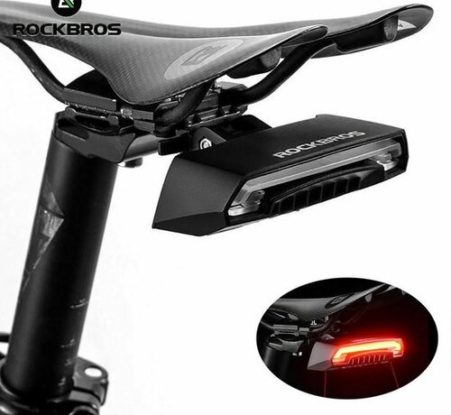 Rockbros Rockbros - Smart Bicycle Rear Light with Brake Sensor - Bicycle Tail Light with Laser and Remote Control