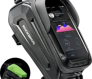 Rockbros Rockbros Frame Bag Bike - Phone Holder Bike - Waterproof - Rain Cover - Smartphones up to 6.8 inches - Black