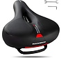 ROCKBROS Fietszadel - Dames en Heren Ergonomisch Fietsstoeltje - Comfortabel Soft Gelzadel MTB Racefiets - Ademend -Waterdicht - Zwart Rood