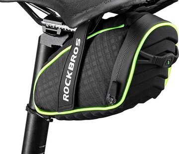 Rockbros ROCKBROS Bicycle Saddle Bags Tool Bag - Universal Bicycle Bag - Water-Resistant with Green LED Outline Light