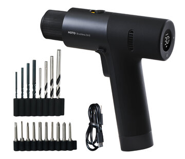 HOTO HOTO - Cordless Drill - Screwdriver - LED Display - USB C Rechargeable - Dark Blue