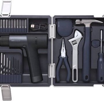 HOTO HOTO - Cordless Drill with Tool Set - Pliers Set - Hammer - Screwdriver - Measuring Tape