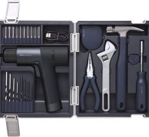 HOTO HOTO - Cordless Drill with Tool Set - Pliers Set - Hammer - Screwdriver - Measuring Tape