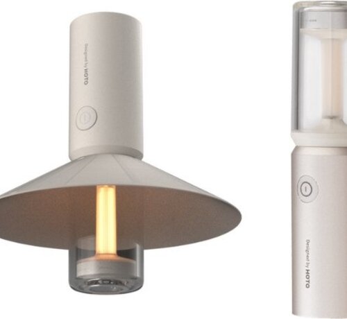 HOTO HOTO - Camping Lamp - Flashlight - IPX6 Waterproof - Rechargeable - Table Lamp - Tent Lamp - 50 Hours Burn Time - Beige
