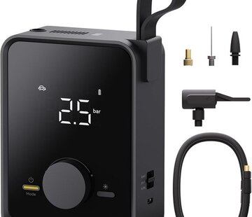 HOTO HOTO Air Pump Pro - Portable Air Compressor - LED Display - Automatic Shut-Off Function - Rechargeable USB-C - 5 Adapters