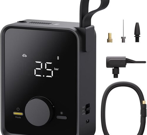 HOTO HOTO Air Pump Pro - Portable Air Compressor - LED Display - Automatic Shut-Off Function - Rechargeable USB-C - 5 Adapters