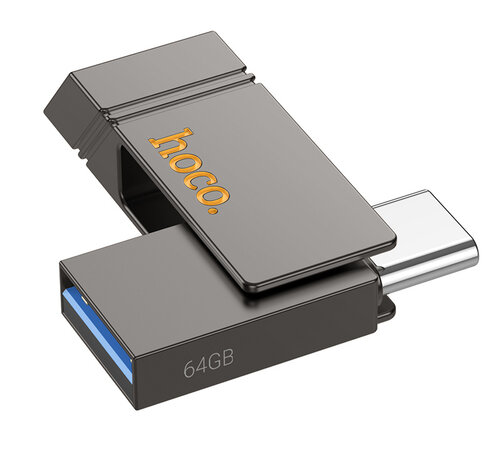Hoco Hoco 2 in 1 - USB Stick 64GB met USB C en USB A Aansluiting - 200Mb/s - Grijs