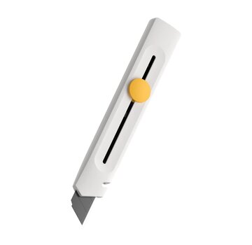HOTO HOTO - Afbreekmes - Veiligheidsmes - Box Cutter - Uitschuifmes - Werkmes - Verpakking Opener - Kartonmes - Wit