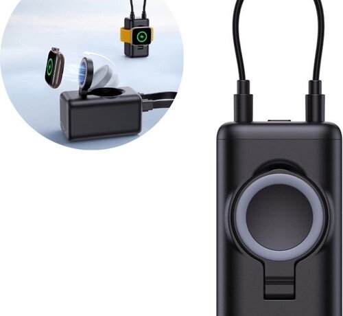Joyroom  Joyroom - Powerbank 5000 mAh Geschikt voor Apple Watch - Inclusief USB C naar Lightning Kabel - Zwart