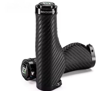 Rockbros ROCKBROS Fietshandvatten - Universele stuur grips - Ergonomisch - Comfortabele mountainbike handvatten voor racefiets, stadsfiets en MTB - Carbon - Zwart