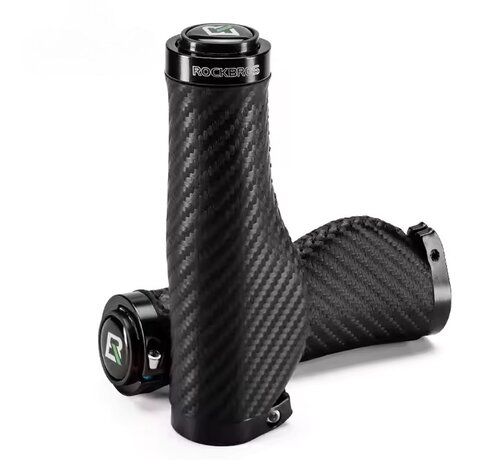 Rockbros ROCKBROS Fietshandvatten - Universele stuur grips - Ergonomisch - Comfortabele mountainbike handvatten voor racefiets, stadsfiets en MTB - Carbon - Zwart