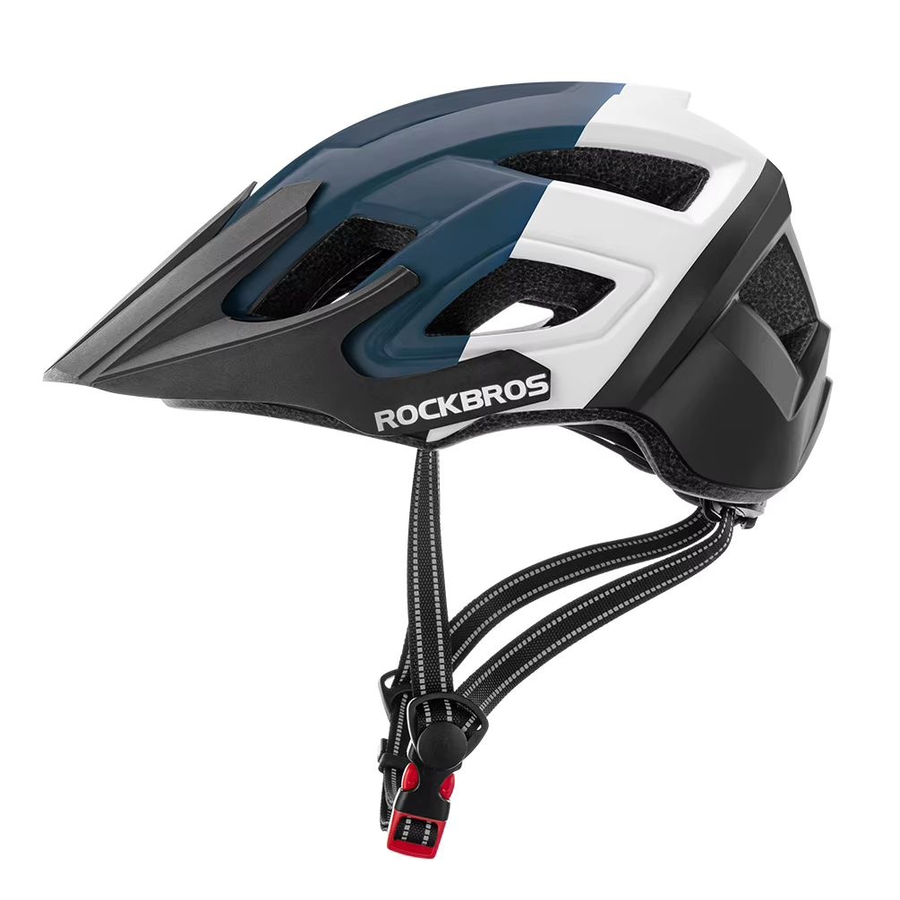 Rockbros RockBros Fietshelm met Verwijderbaar Vizier - Ventilatiegaten - Lichtgewicht & Schokabsorberend - Unisex (57-62 cm) - Blauw