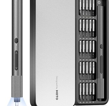 HOTO Hoto Pro - Precisie Elektrische Schroevendraaierset - 25 bits - Magnetisch - Oplaadbaar - 1 ADV - Zwart