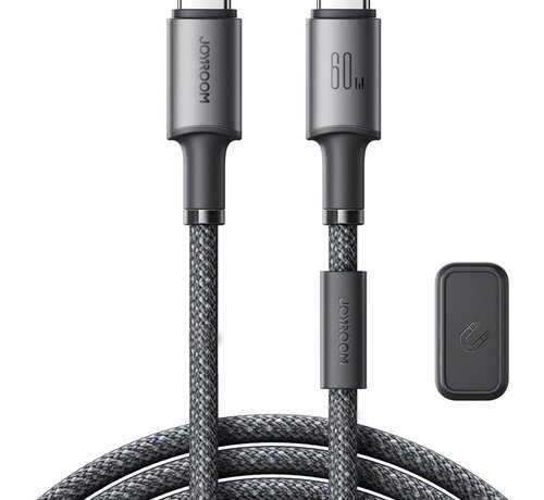 Joyroom  Joyroom - Universele Kabel - USB-C Naar USB-C Kabel - Met Magnetische Organizer - 1.2 Meter - 60W - Grijs