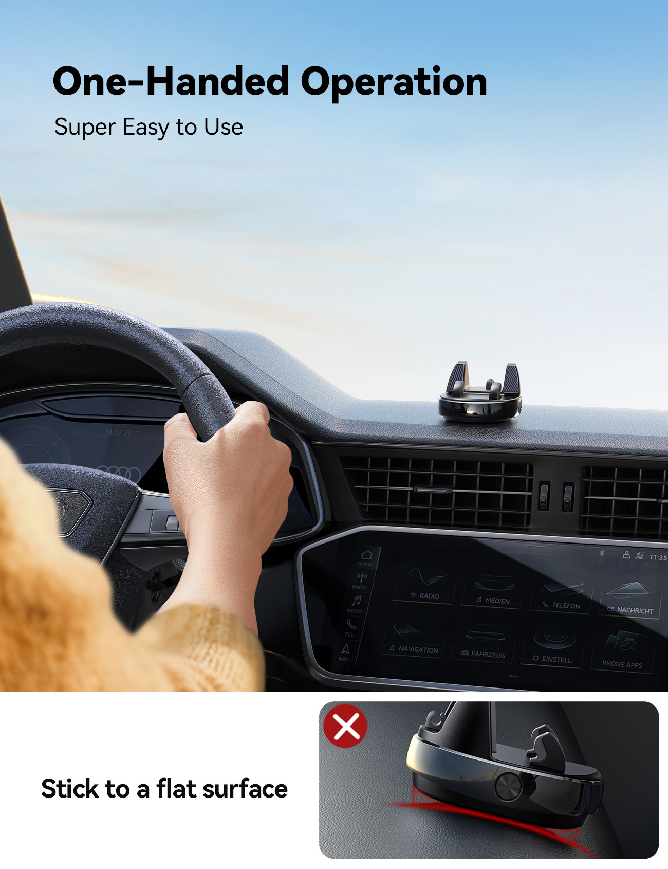 Joyroom - Telefoonhouder 360 graden draaibaar - Autohouder met zuignap - Telefoonhouder auto zuignap - Telefoonhouder auto dashboard - autohouder telefoon - Zwart