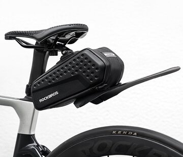Rockbros ROCKBROS Fiets zadeltas, fietstas, waterafstotend, 3D harde schaal, fietszadeltas met spatbord voor MTB racefiets, inhoud 1,8 L