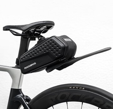 Rockbros ROCKBROS Fiets zadeltas, fietstas, waterafstotend, 3D harde schaal, fietszadeltas met spatbord voor MTB racefiets, inhoud 1,8 L