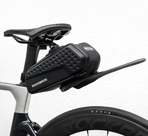 Rockbros ROCKBROS Fiets zadeltas, fietstas, waterafstotend, 3D harde schaal, fietszadeltas met spatbord voor MTB racefiets, inhoud 1,8 L