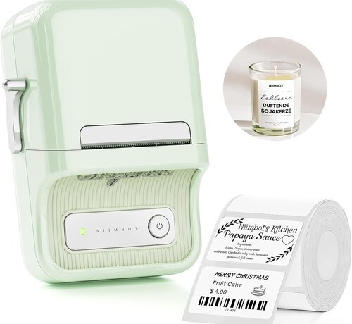 Niimbot  Niimbot B21 - Labelprinter - Draadloos - printbreedte 25-50mm - direct thermisch - 203dpi - 1500mAh - Mint Groen