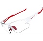 Rockbros Bicycle Glasses - UV400 Protection Cycling Sunglasses - Sports Glasses for Men and Women - Translucent Photochromic - White Red