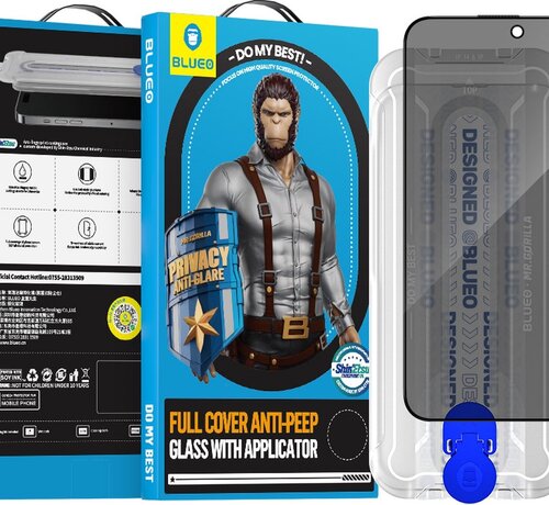 Blueo  BLUEO Gorilla Glass Film - Screen Protector Suitable for iPhone 15 Pro Max - with Applicator