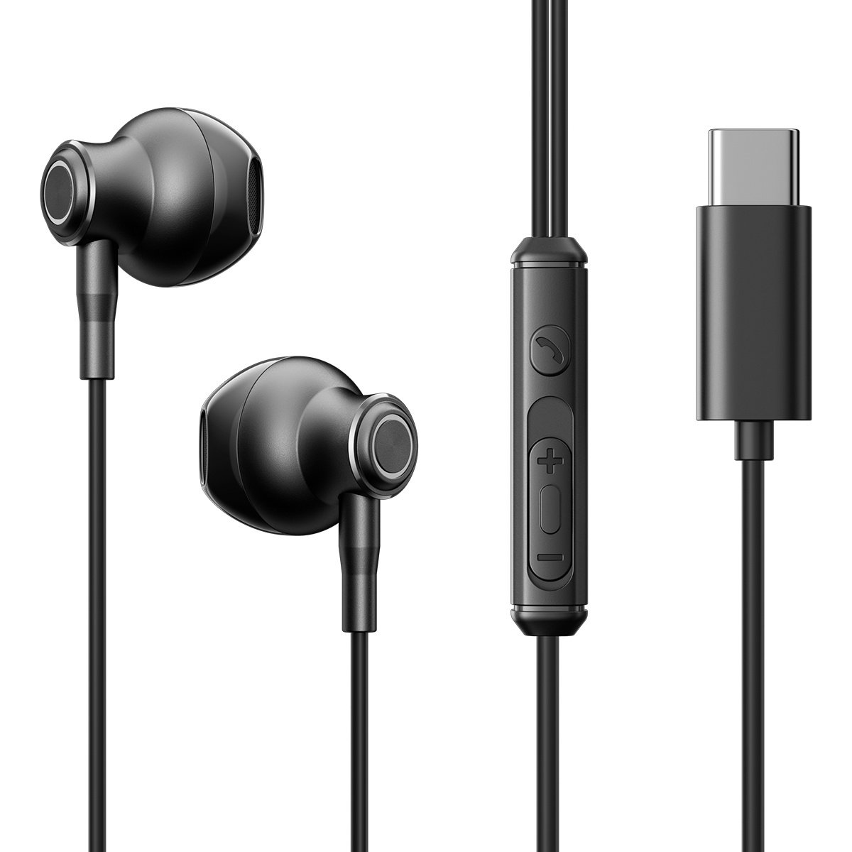 Joyroom  Joyroom - In ear oordopjes met USB C aansluiting - Oortjes met draad en microfoon - Zwart