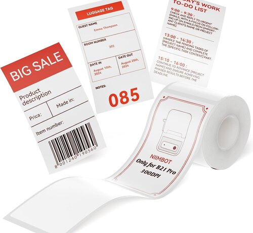 Niimbot  Niimbot label printer roll for B21 Pro 300DPI - 50x90mm - 1 Roll with 90 Labels - White