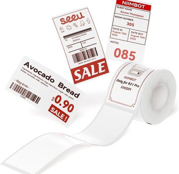 Niimbot  Niimbot labelprinterrol voor B21 Pro 300DPI - 38x70mm - 1 rol met 115 Labels - wit