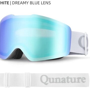 Qunature Frameless Skibril Heren en Dames - Brilvriendelijk design - Anti-condens en UV400 bescherming - voor skiën en snowboarden - Wit