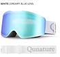 Frameless Ski Goggles for Men and Women – Glasses-Friendly Design – Anti-Fog and UV400 Protection – for Skiing and Snowboarding – White