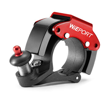 Wieport Wieport - Compacte Fietsbel - RVS Aluminium - Rood