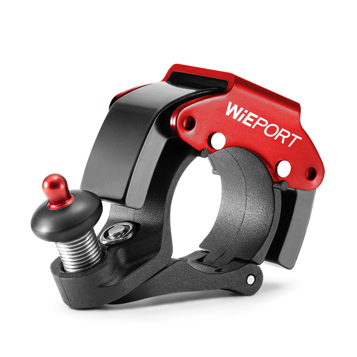 Wieport Wieport - Compacte Fietsbel - RVS Aluminium - Rood