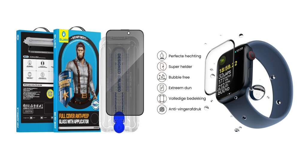BLUEO screenprotectors – maximale bescherming voor jouw Apple-apparaten