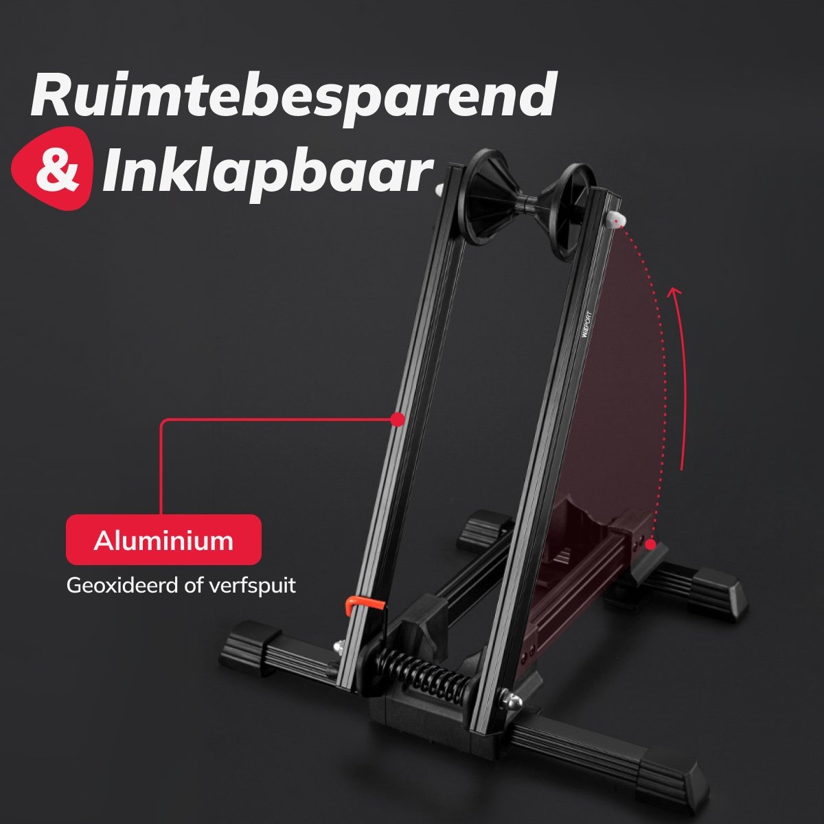 Wieport - Bike Parking Stand 24 to 27.5 inch - Suitable for Racing Bike MTB 700C Front or Rear Wheel - Foldable