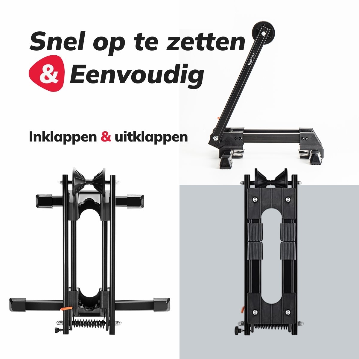 Wieport - Bike Parking Stand 24 to 27.5 inch - Suitable for Racing Bike MTB 700C Front or Rear Wheel - Foldable