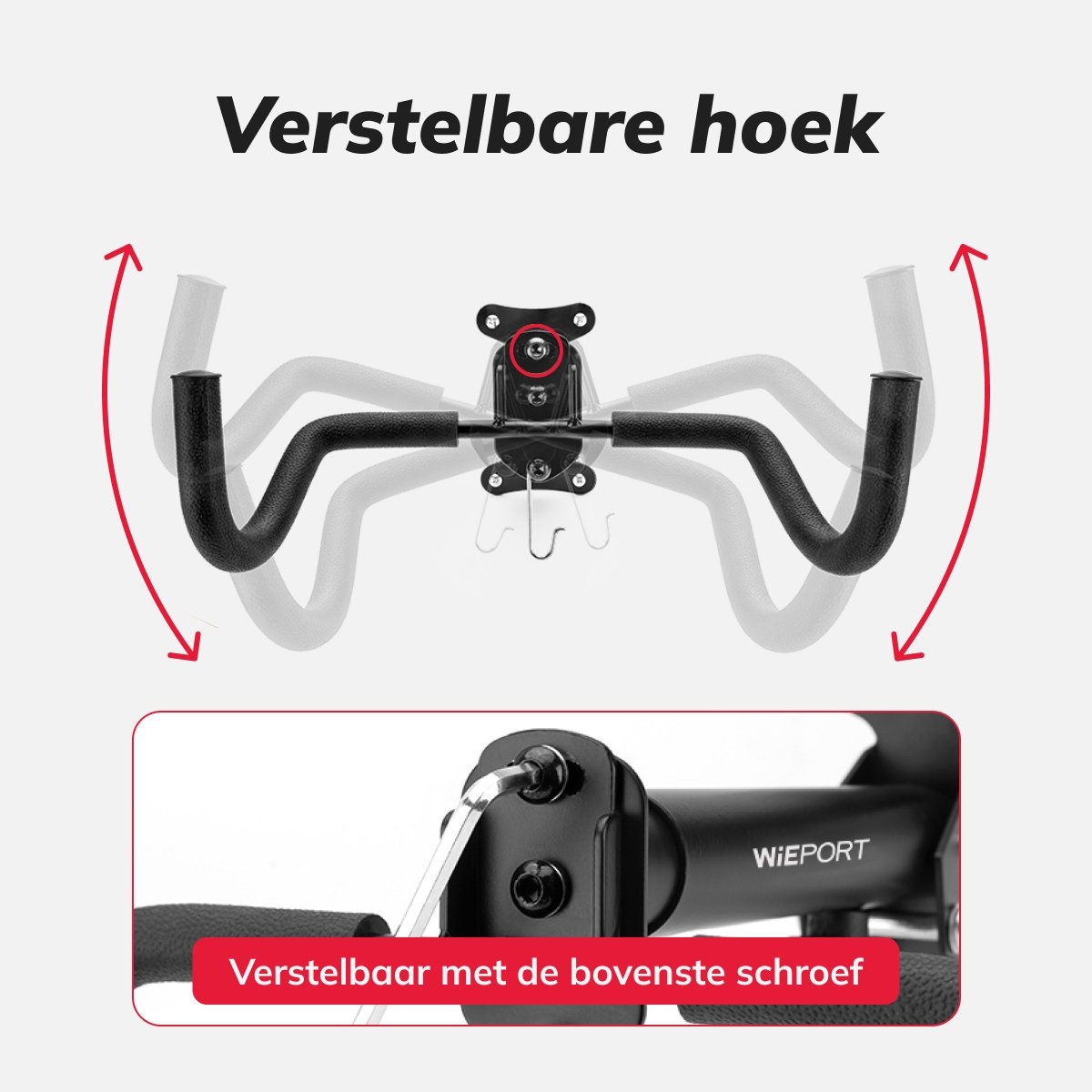 Wieport - Fiets Ophangsysteem - Verstelbaar - Muurbeugel Fiets - Fiets Ophangbeugel