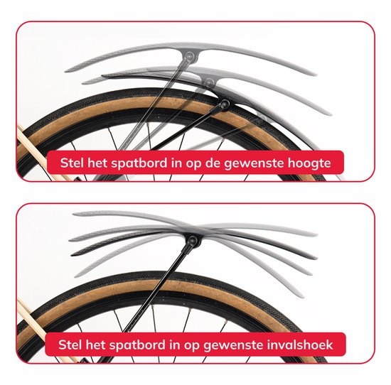 Wieport - Spatbord Mountainbike en Racefiets - 29 inch - Voor- en achterzijde compatibel - Zwart