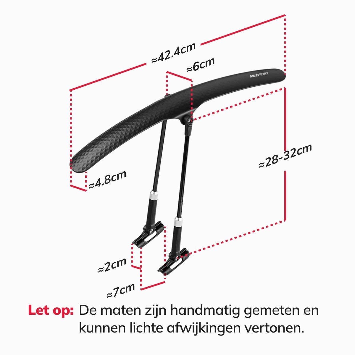 Wieport - Spatbord Mountainbike en Racefiets - 29 inch - Voor- en achterzijde compatibel - Zwart