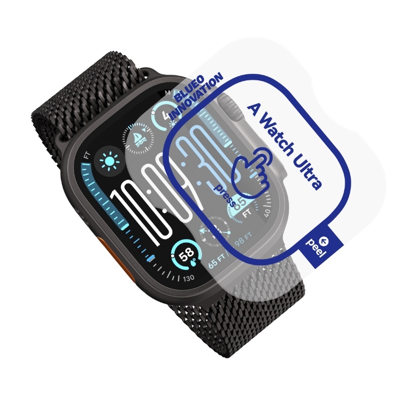 BLUEO 49mm Screenprotector - Geschikt voor Apple Watch Ultra 3/2/1 - Zwart Titanium & Sapphire Glas