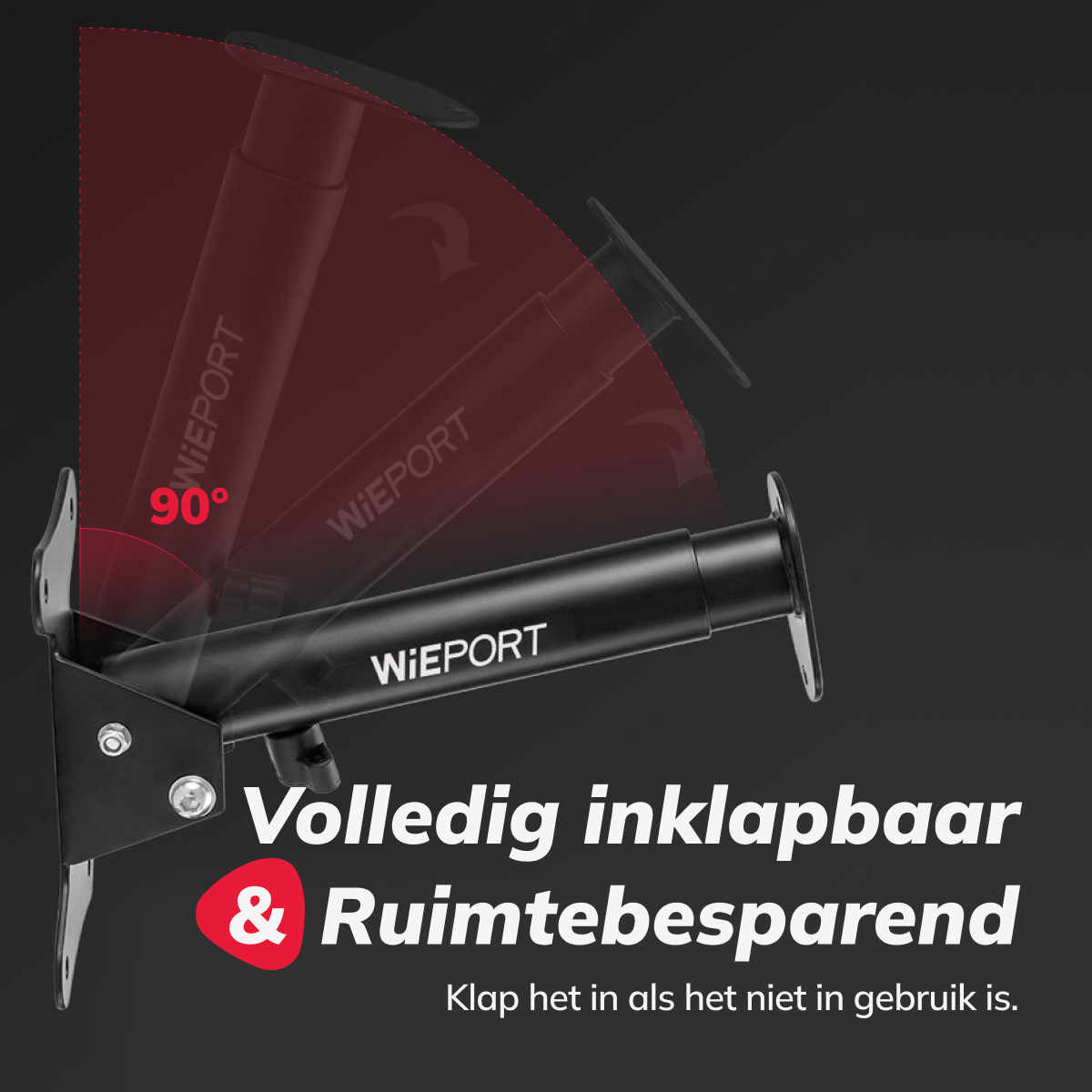 Wieport - Fiets Ophangsysteem - Verstelbaar - Muurbeugel Fiets - Fiets Ophangbeugel