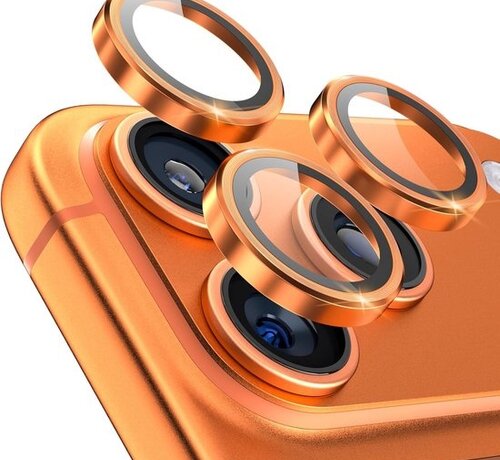 Blueo BLUEO Camera Lens Protector Compatible with iPhone 17 Pro & 17 Pro Max - Stainless Steel & Glass - Orange